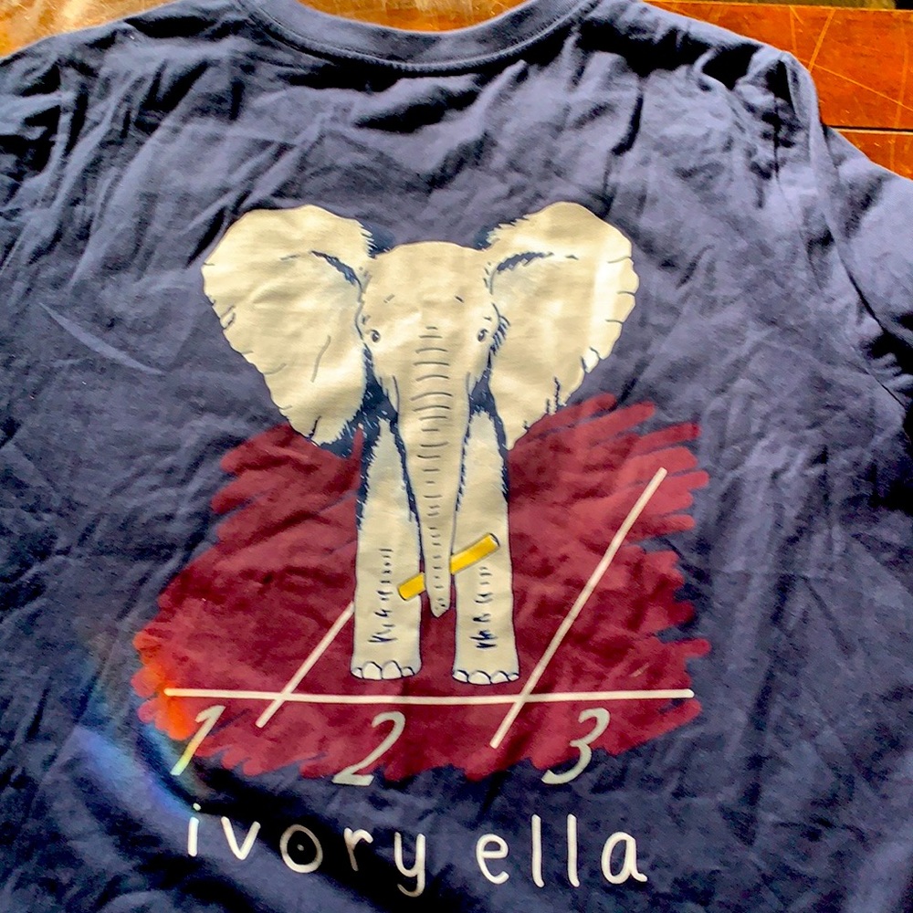Navy blue, Ivory Ella track t shirt